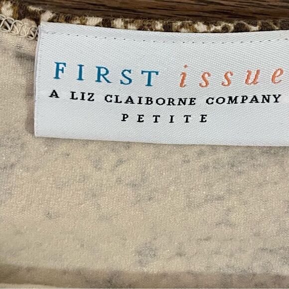 First Issue A Liz Claiborne Company Snakeskin Print Tank Top Blouse Petite Large - Picture 5 of 8